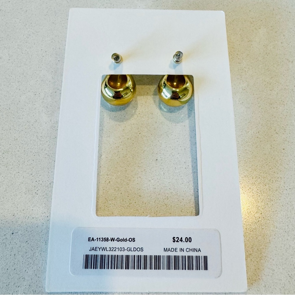 Oak + Fort Gold Teardrop Earrings - Picture 2 of 2